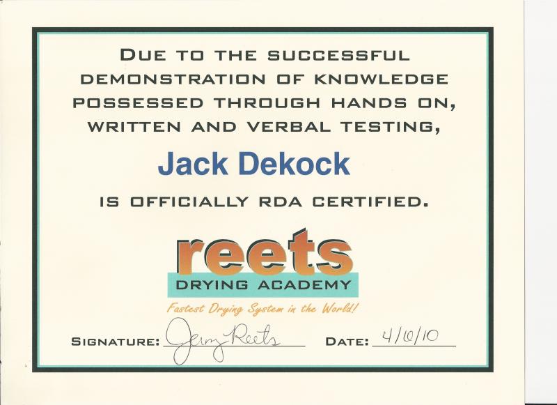 Jack De Kock Reets Drying Accademy